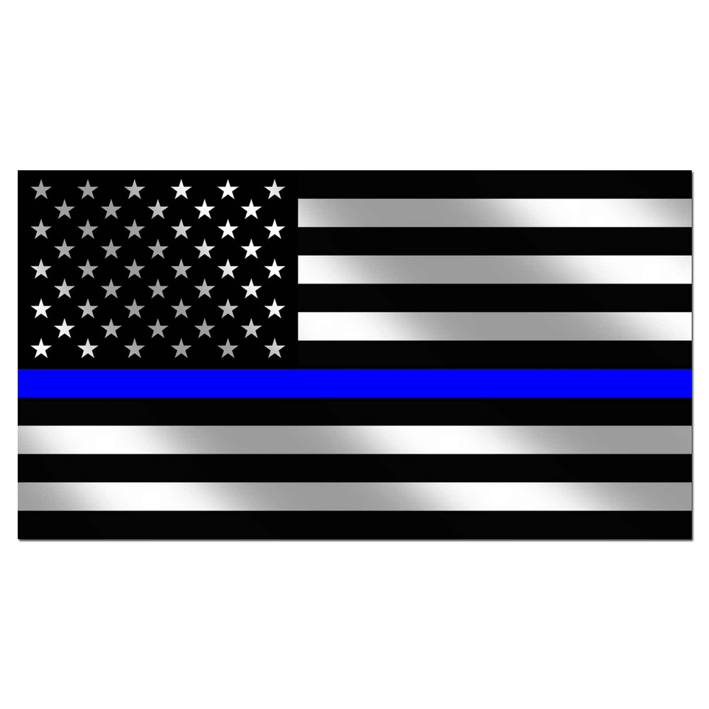 Police Officer Thin Blue Line American Flag Decal Set