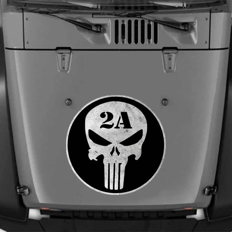 2nd Amendment Punisher Skull Gun Decal