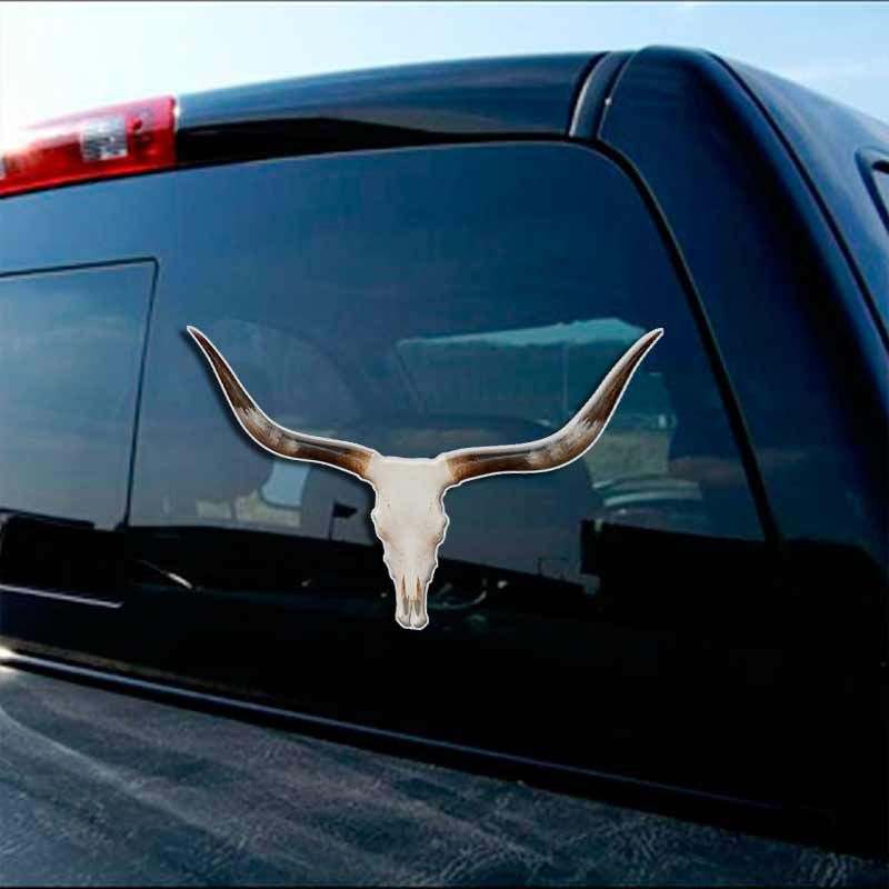 Texas Longhorn Cattle Skull Vinyl Decal