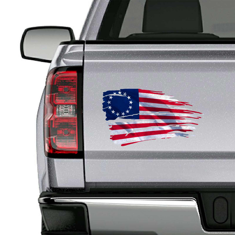 1776 Betsy Ross Flag Distressed Decal Set