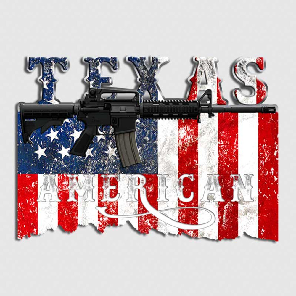 Texas American AR-15 Assault Rifle Decal