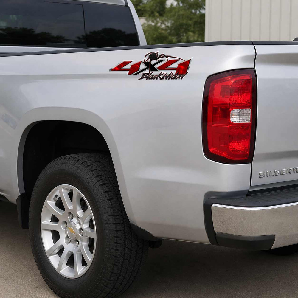 Black Widow 4x4 Decals for Chevy Silverado 1500 2500 3500 Truck Decalss