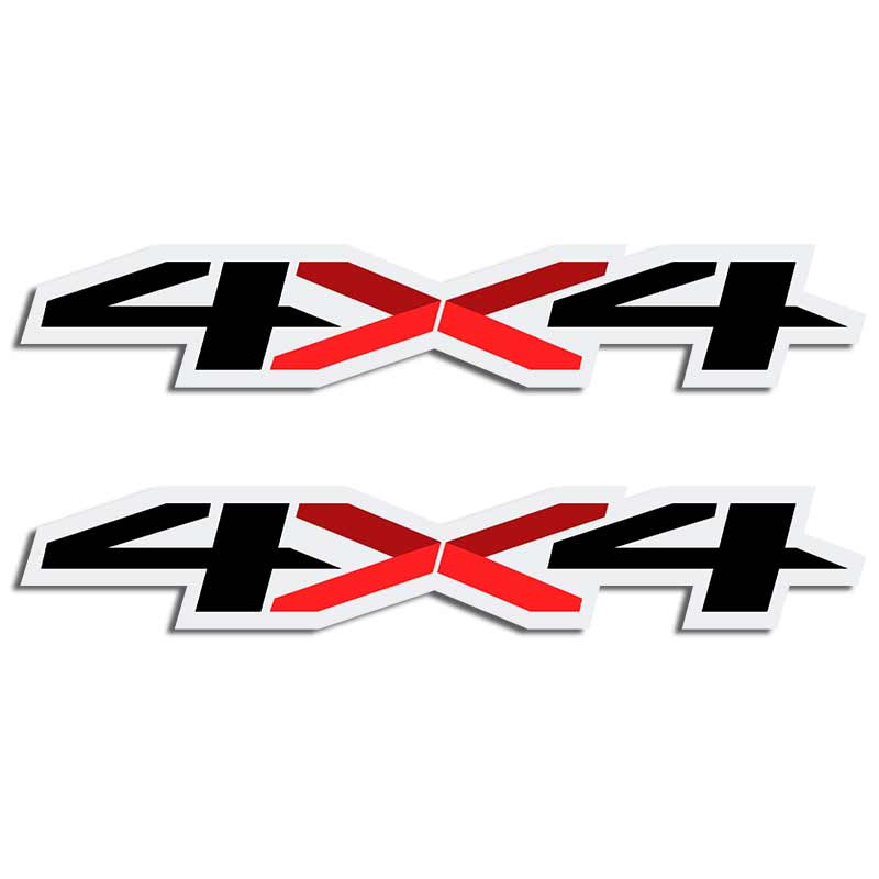 Chevy Silverado 4x4 Black and Red Truck Decals