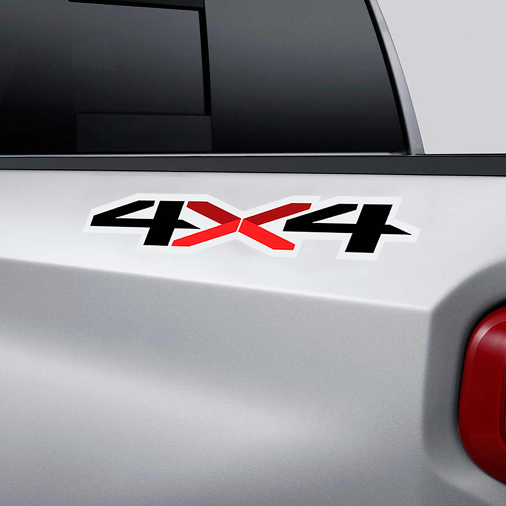 Chevy Silverado 4x4 Black and Red Truck Decals