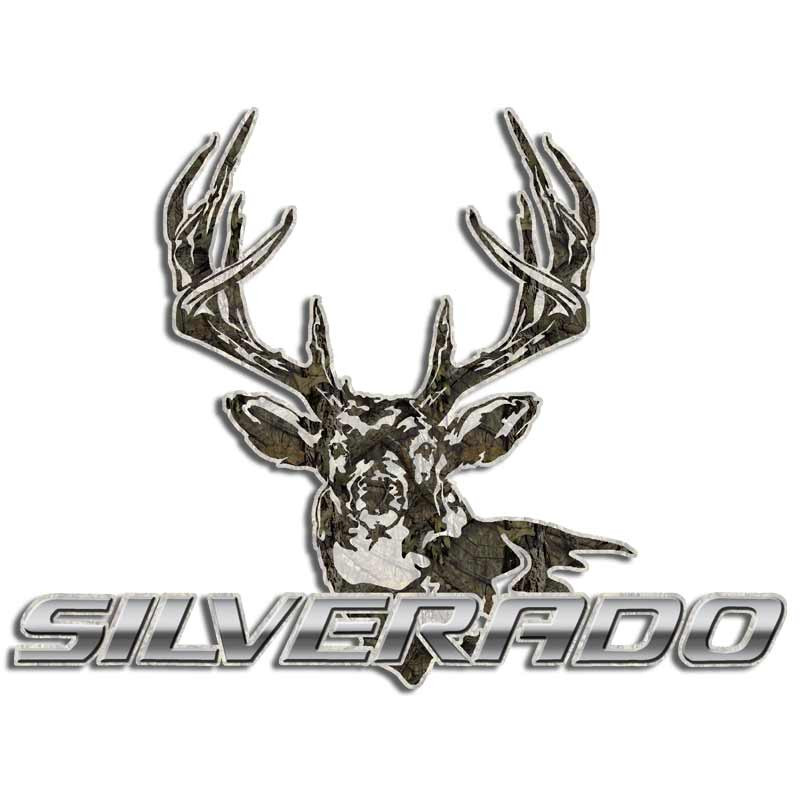 Silverado Camouflage Whitetail Deer Hunting Truck Decal