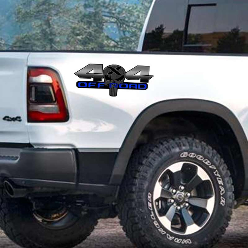 Dodge Ram 4x4 Punisher Skull Truck Decal Set