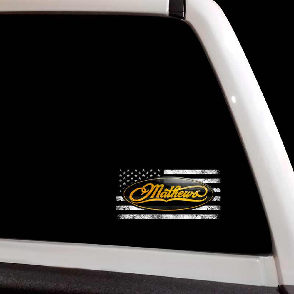 Subdued Mathews Archery Grunge Flag Decal