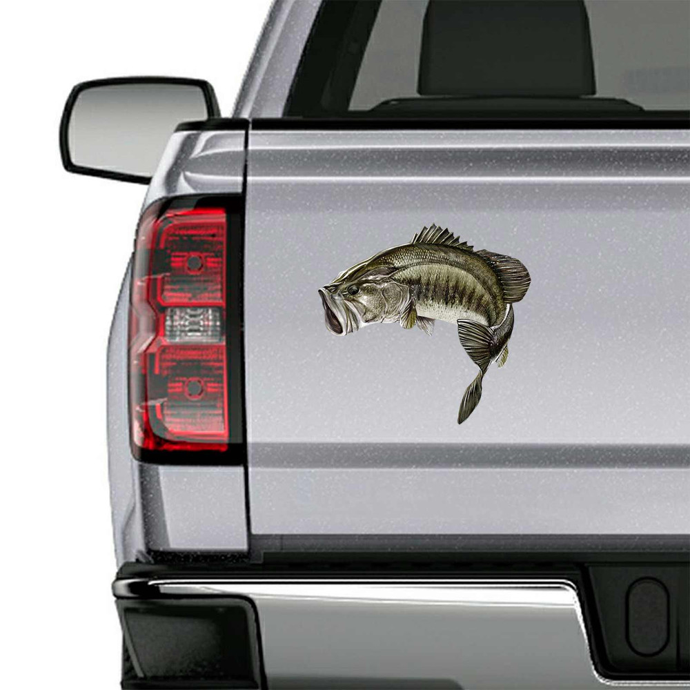 Largemouth Bass Jump Fishing Decal Set