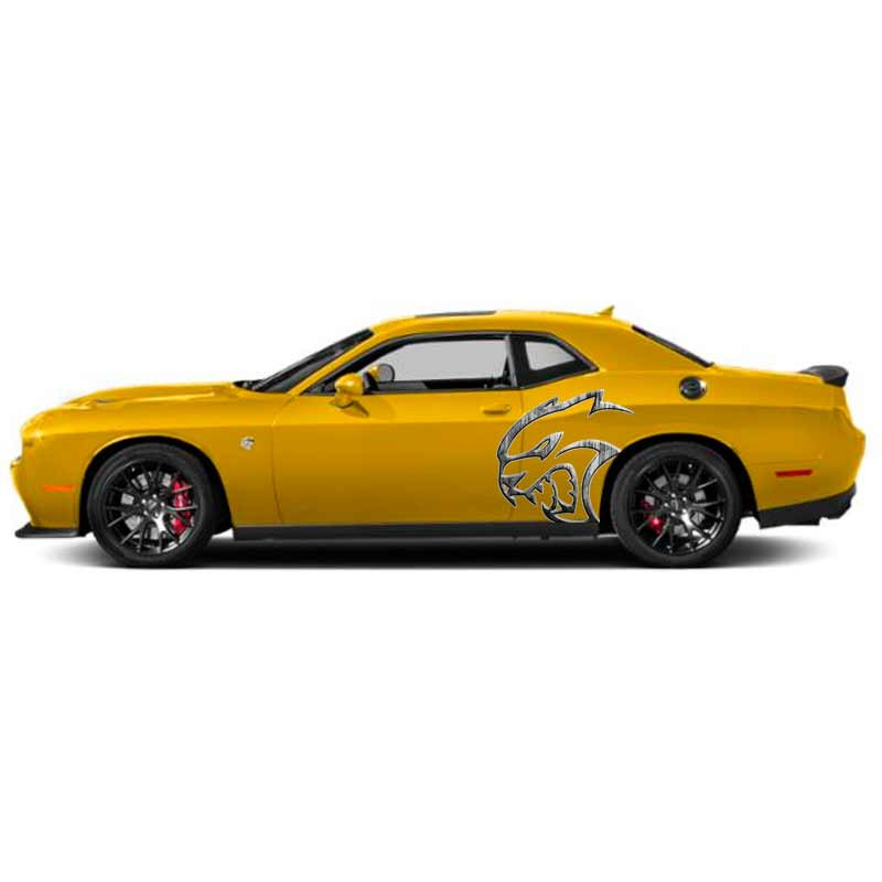 Distressed Vintage Dodge SRT Hellcat Logo Decal