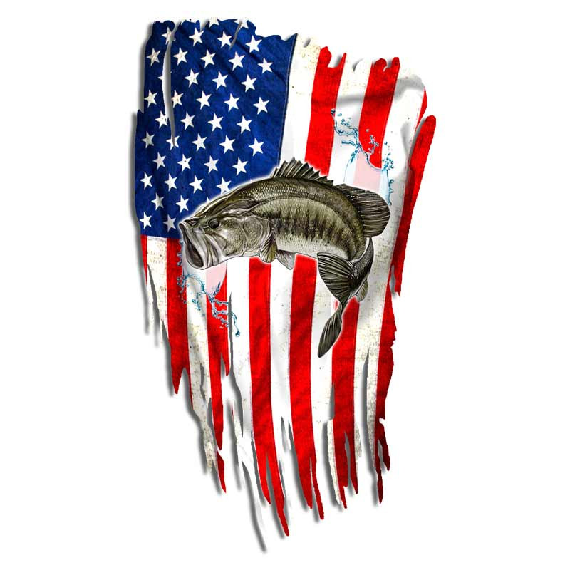 Bass Fishing Distressed American Largemouth Decal