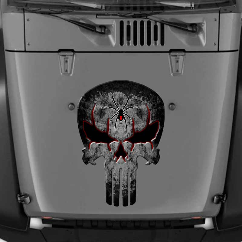 Black Widow Punisher Skull Spider Decal