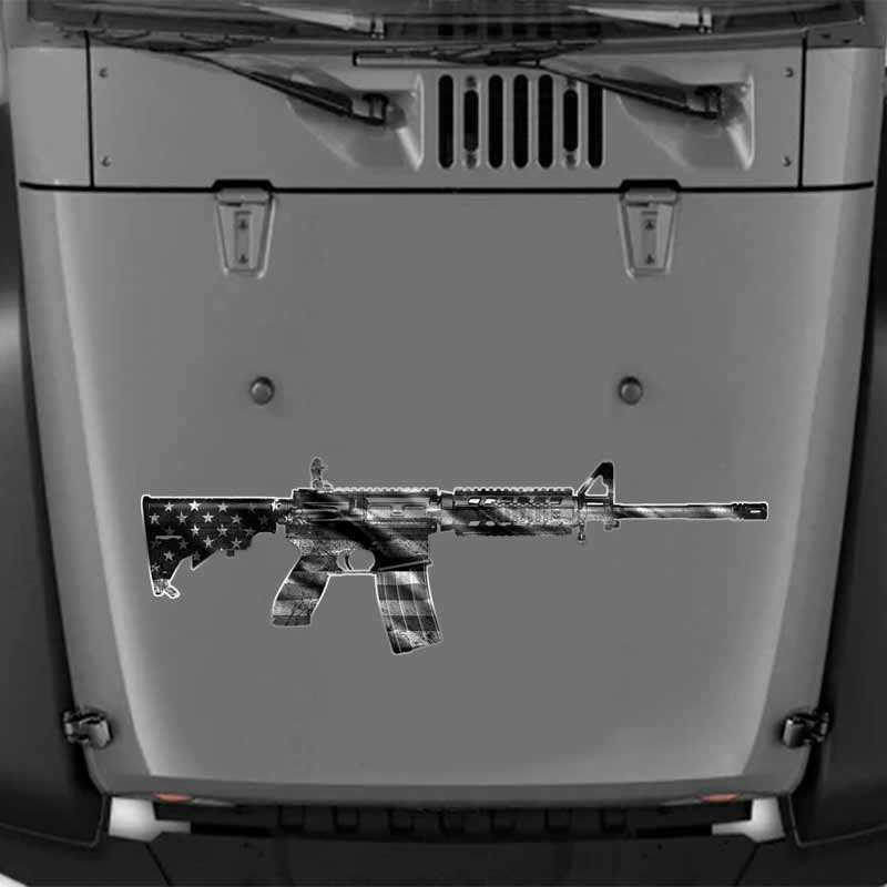 Sig M400 AR15 Assault Rifle Subdued Flag Gun Decal