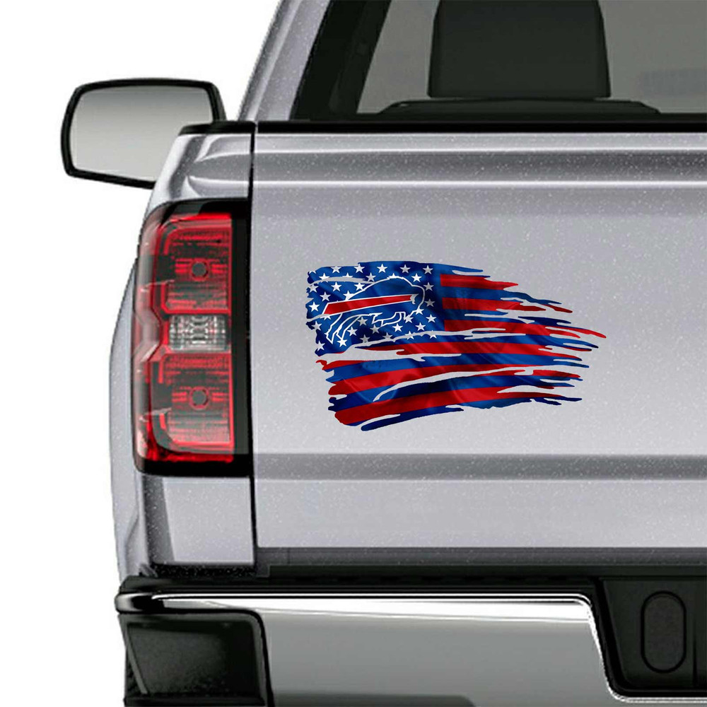 Buffalo Bills Sticker Tattered American Flag Decal Set