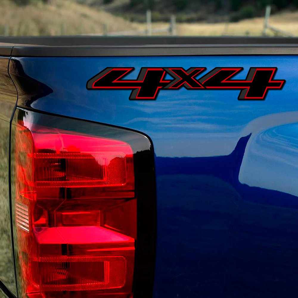 4x4 Redline Black Silverado Truck Decal Set