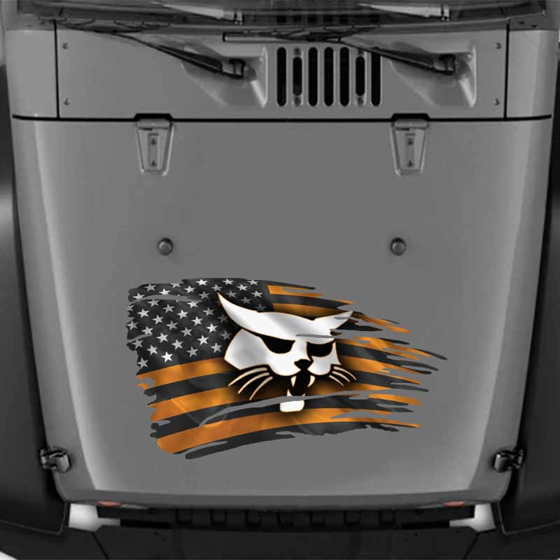 Bobcat Construction Distressed Flag Decal Set