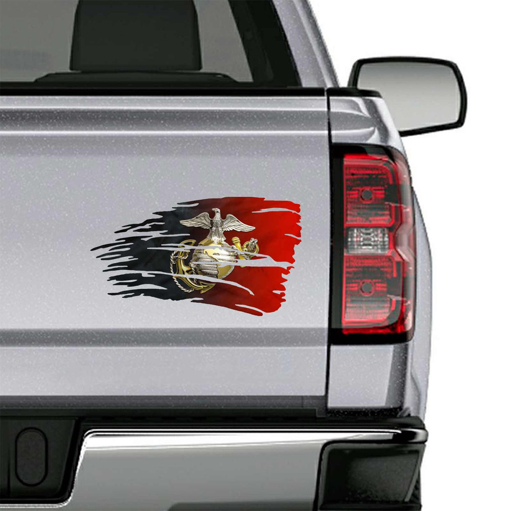 Marines Semper Fi Eagle EGA Distressed Flag Decal Set
