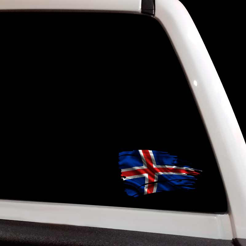 Iceland Flag Distressed Icelandic Decal Set