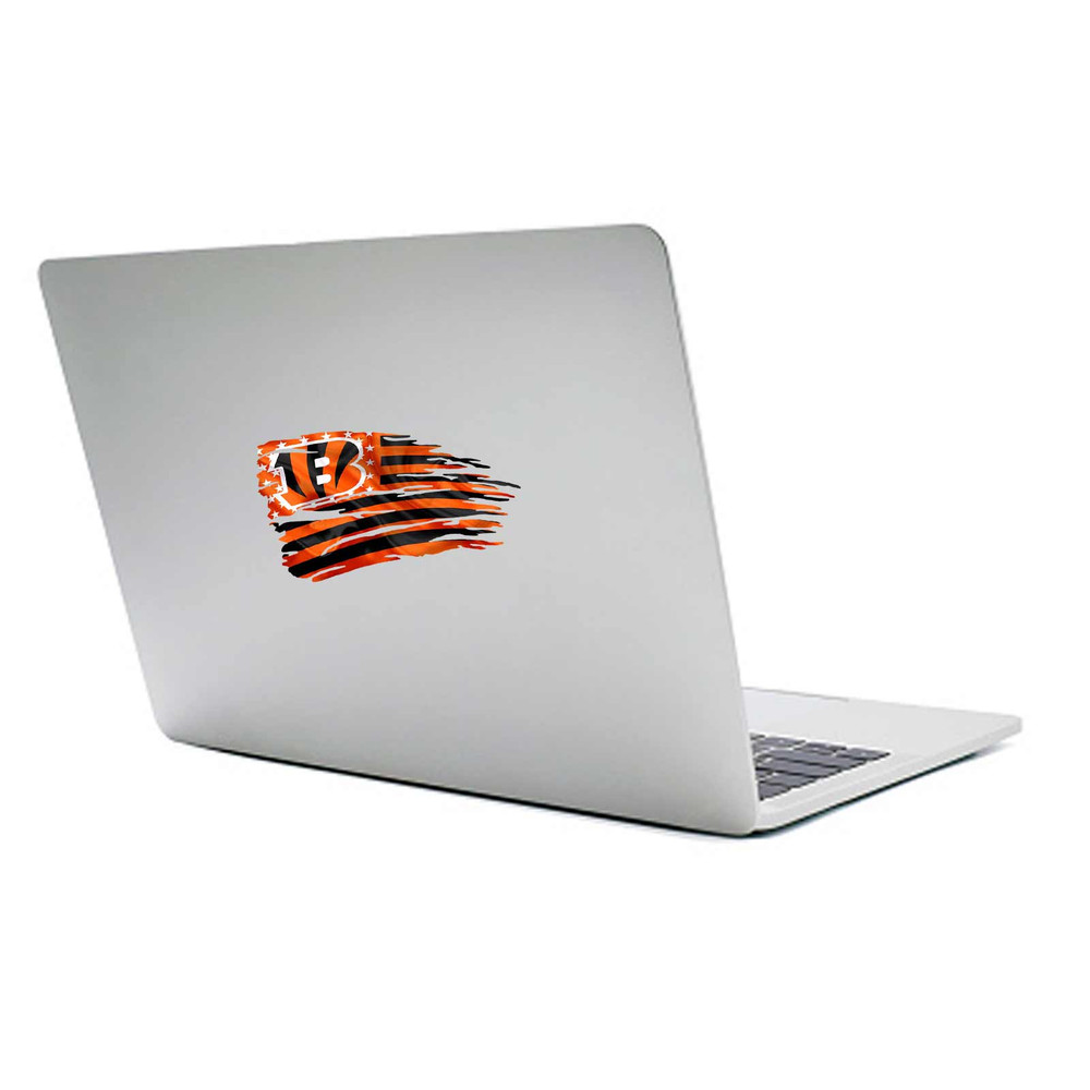 Cincinnati Bengals Tattered American Flag Decal Set