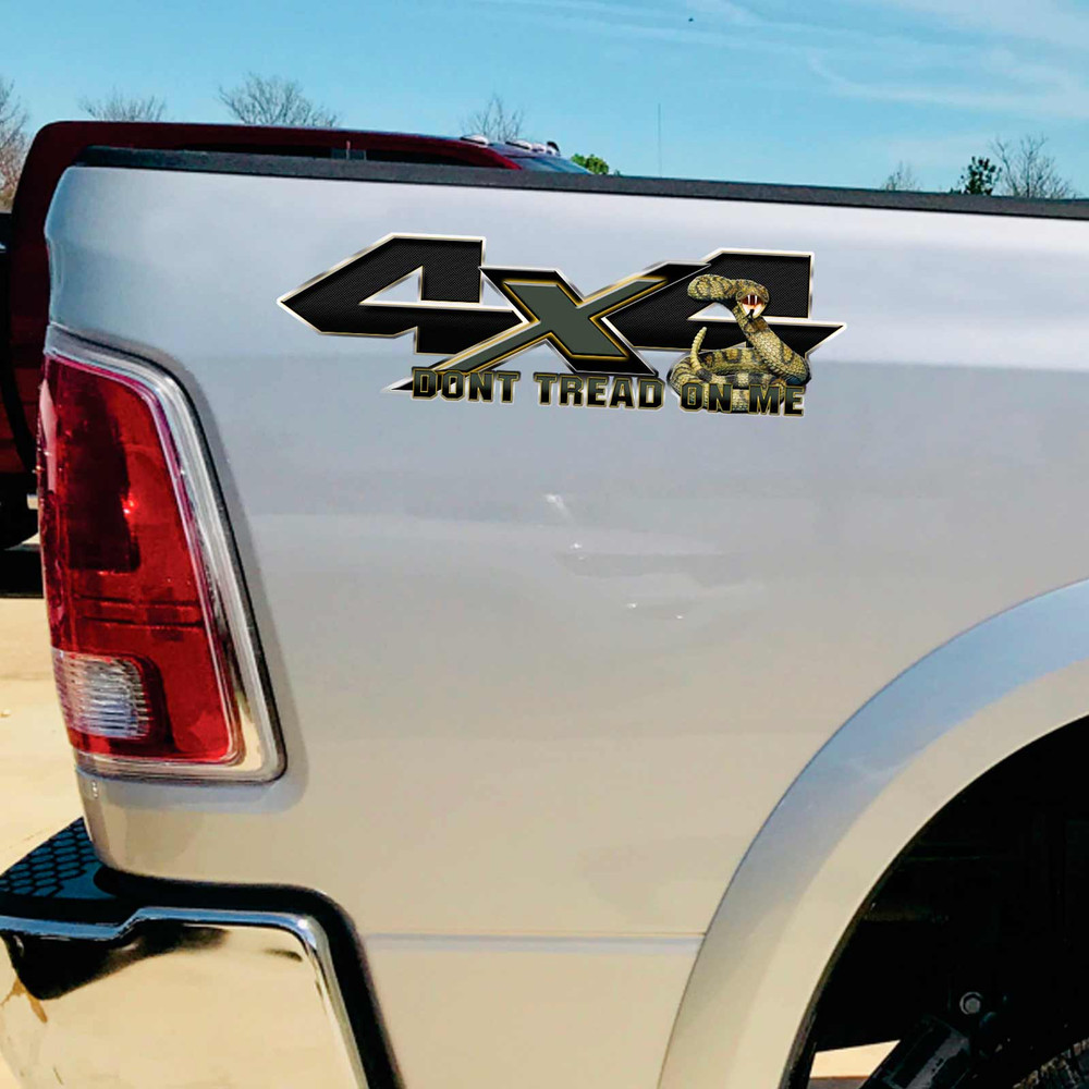 4x4 Dont Tread On Me Rattlesnake Ram Decal Set