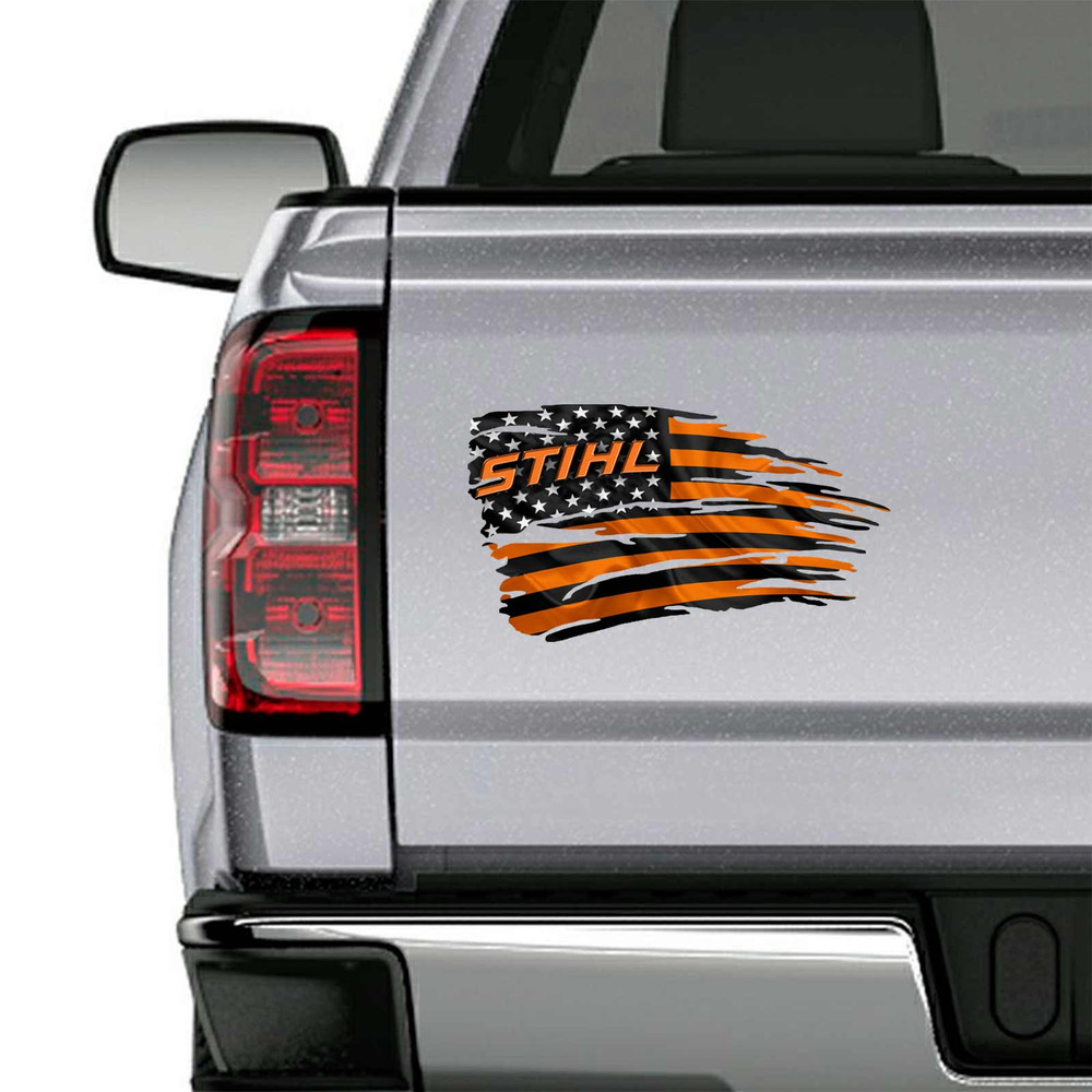 Stihl Equipment Tattered Flag Chainsaw Decal Set