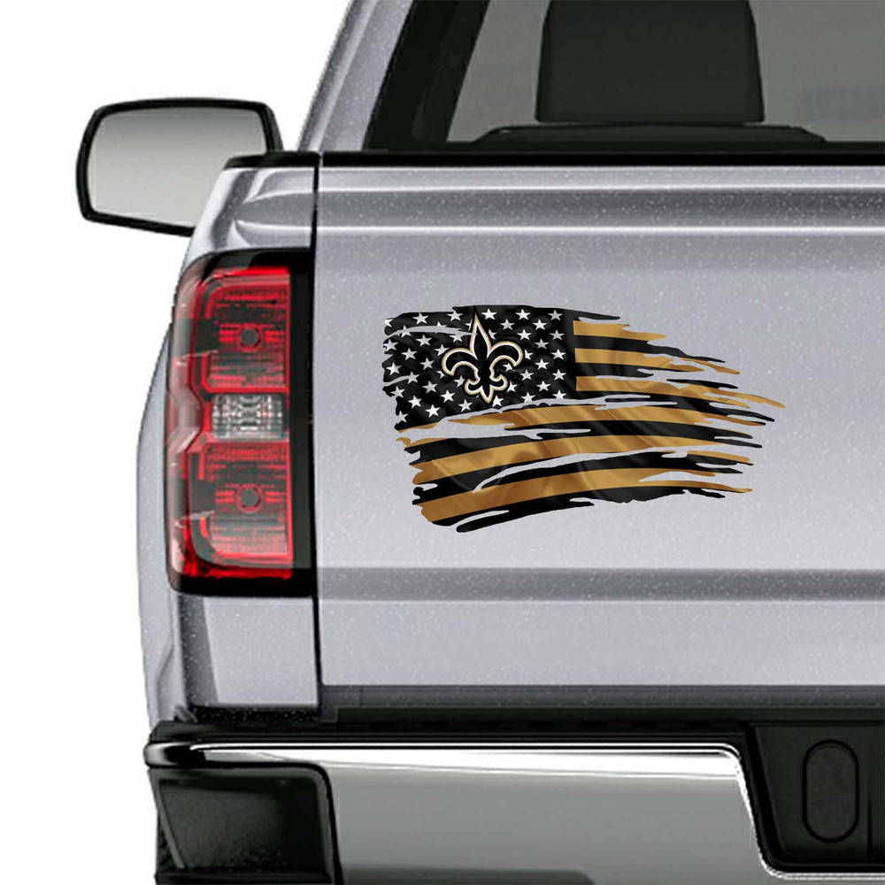 New Orleans Saints Tattered American Flag Decal Set