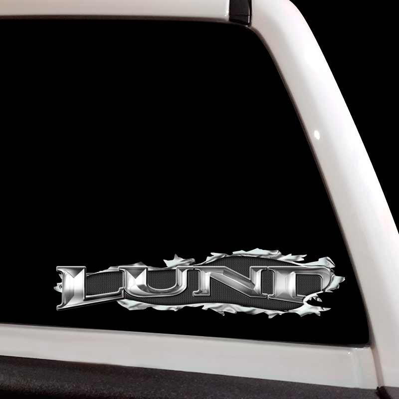LUND Boats Ripped Metal Fishing Decal Set