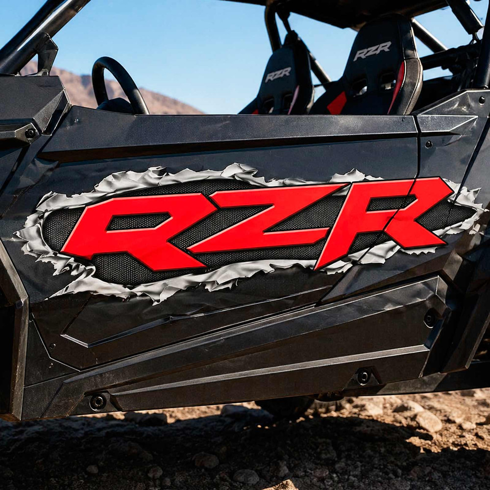 Polaris RZR Ripped Metal Off Road Decal Set