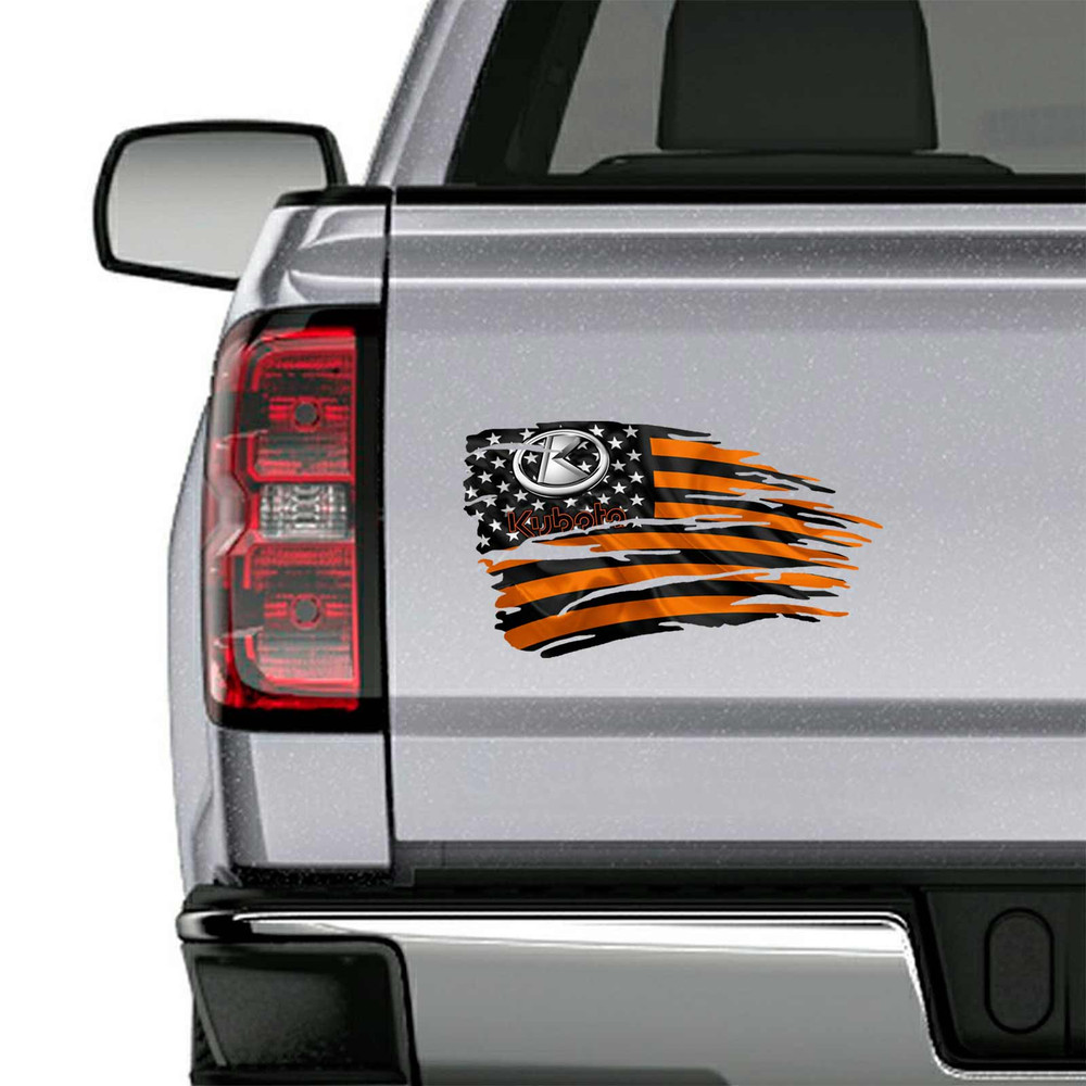 Kubota American Tattered Flag Decal Set