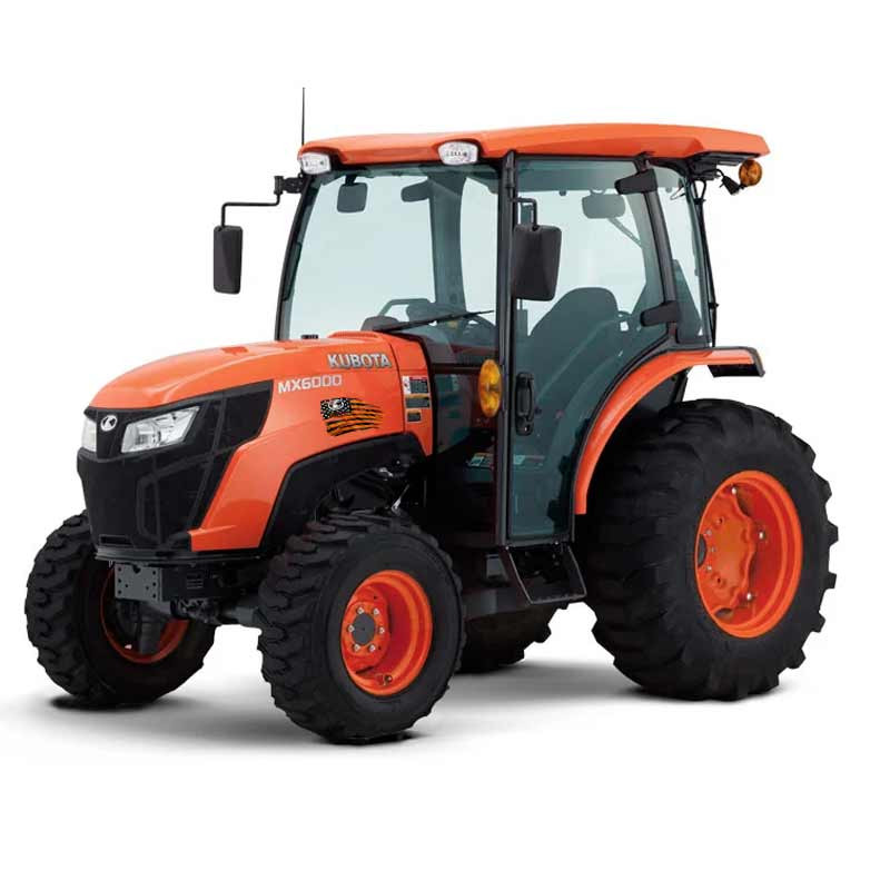 Kubota American Tattered Flag Decal Set