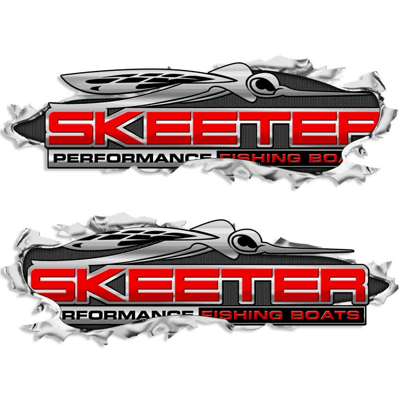 Skeeter Performance Bass Fishing Torn Metal Decal Set