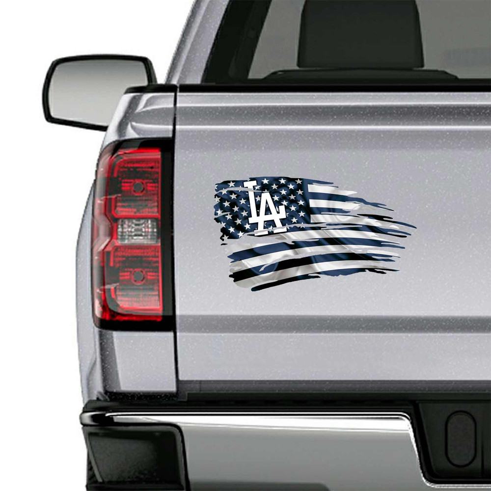 Los Angeles Dodgers Tattered American Flag LA Decal Set