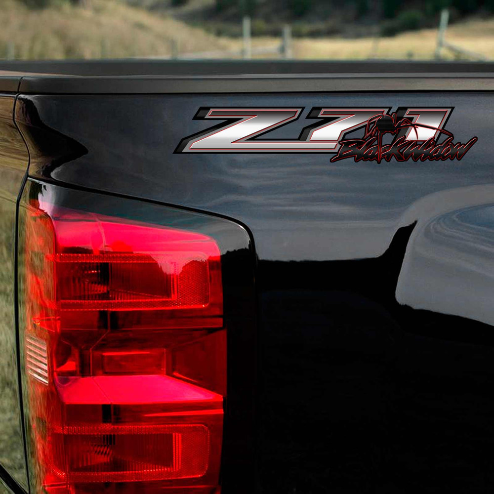 Z71 Black Widow Spider Fade Silverado Truck Decal Set