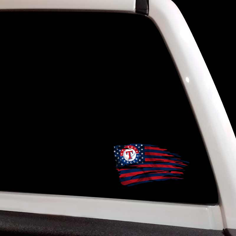 Texas Rangers Sticker Tattered Flag Baseball Decal Set