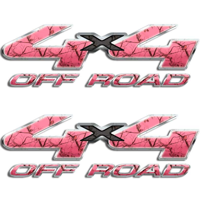 4x4 F-250 Pink Camouflage Girl Truck Decal Set