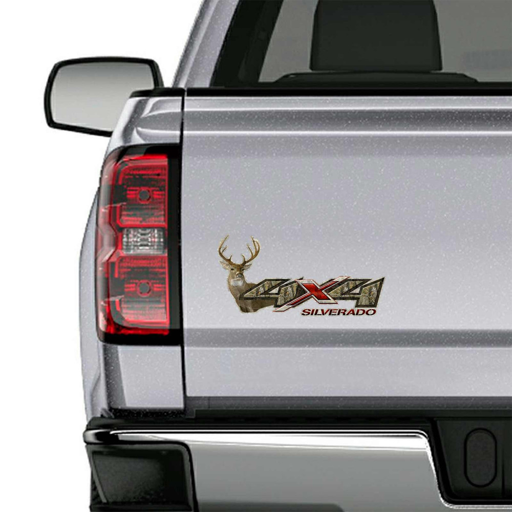 4x4 Silverado Camouflage Deer Truck Decal Set