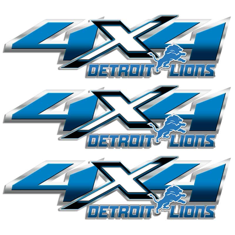 Detroit Lions 4x4 Silverado Truck Decal Set