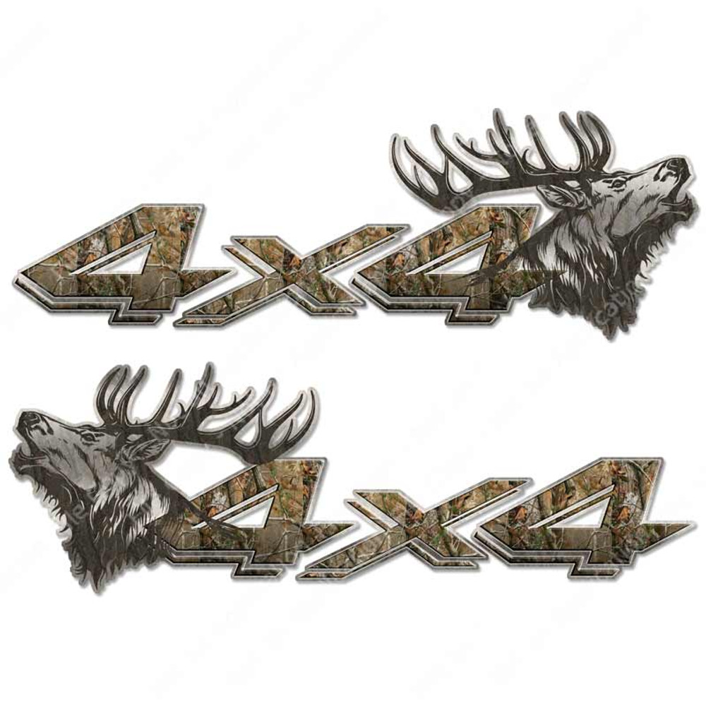 4x4 Dodge Dakota Ram Elk Camouflage Truck Sticker Set