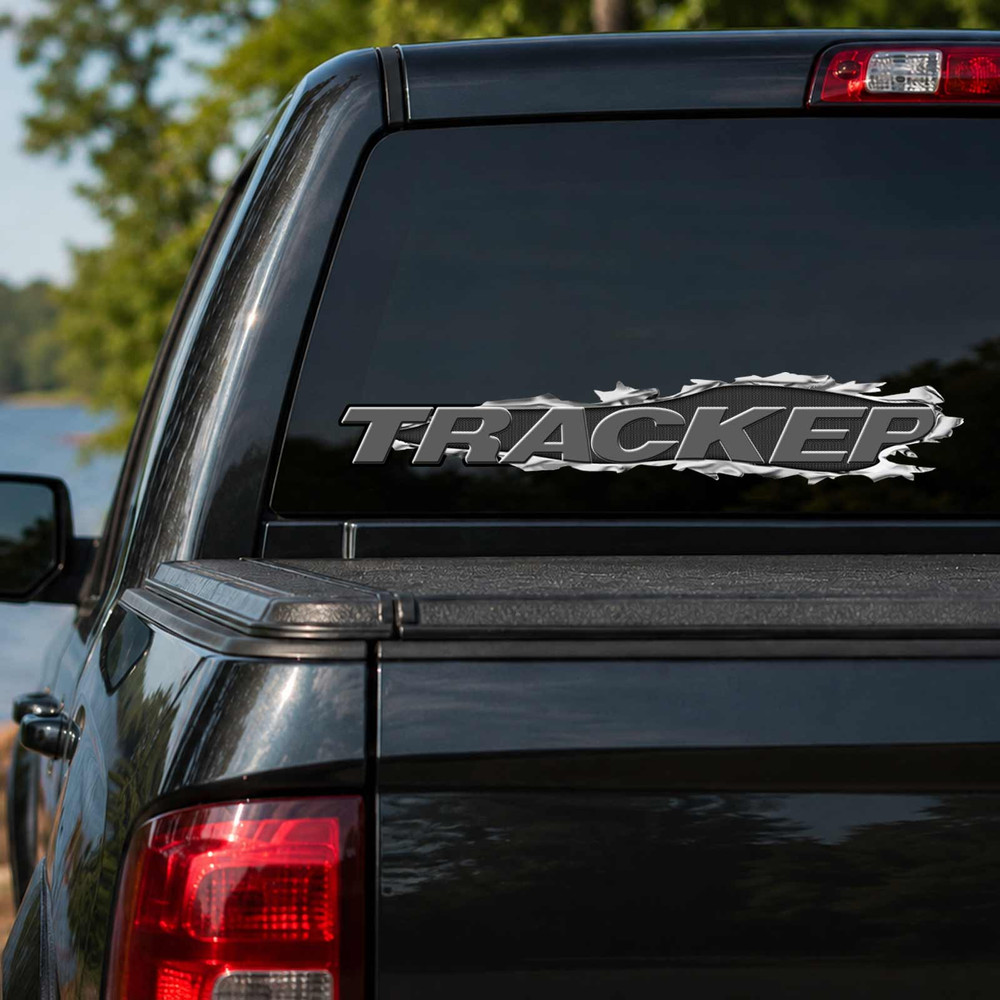 Tracker Boats Ripped Metal Fishing Decal Set