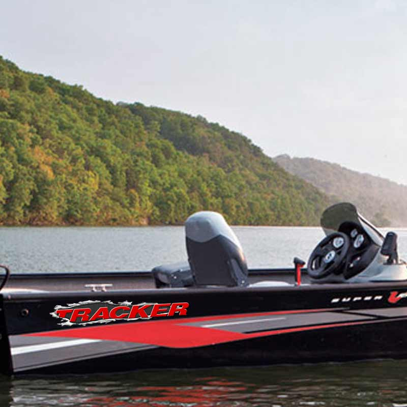 Tracker Boats Ripped Metal Fishing Decal Set