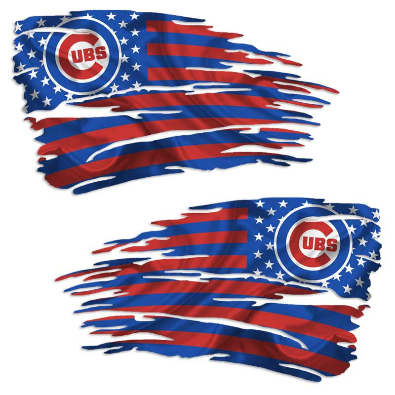 Chicago Cubs Baseball Distressed Flag Decal Set