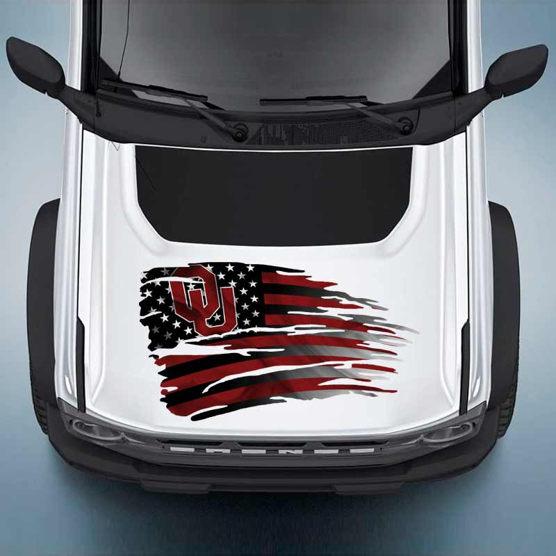 Oklahoma Sooners Distressed Flag Decal Set