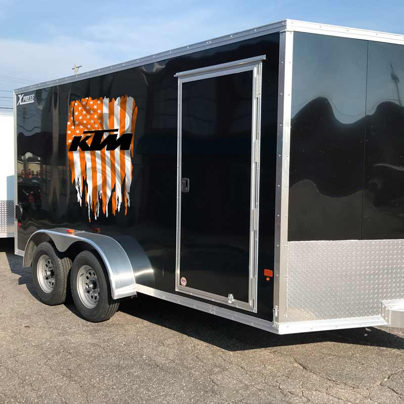 KTM Racing Distressed American Flag Decal
