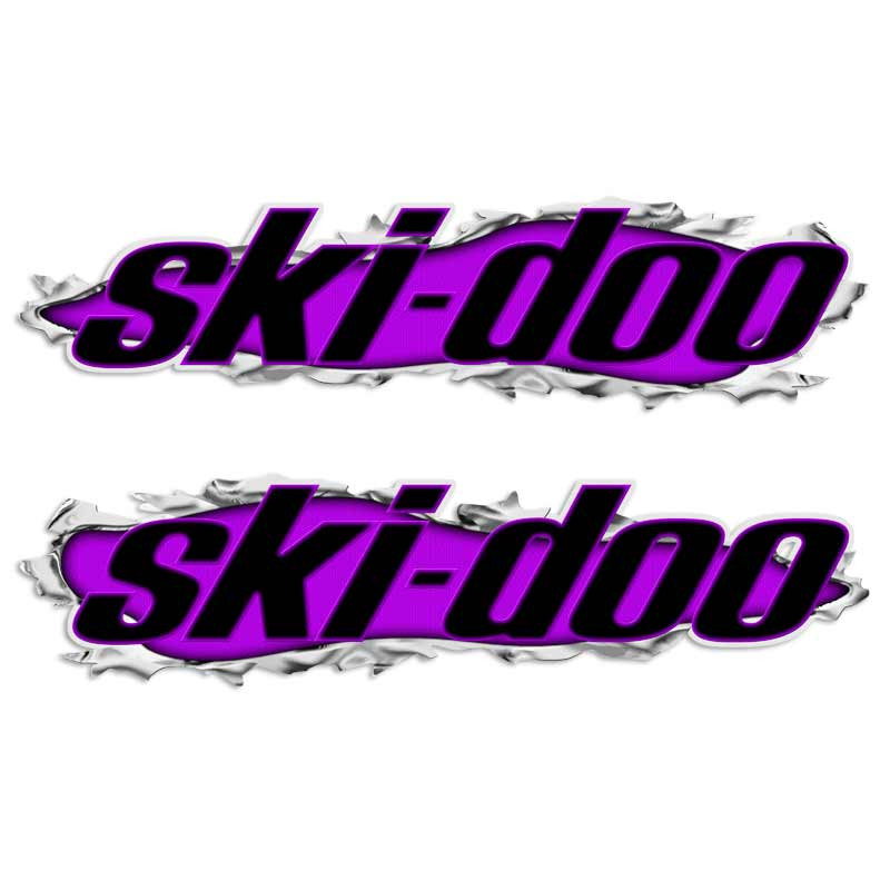 Ski-Doo Ripped Metal Snowmobile Decal Set