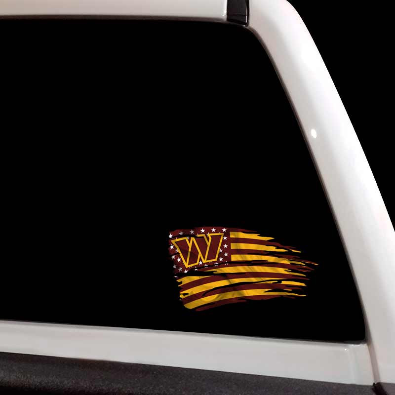 Washington Commanders Tattered American Flag Decal Set