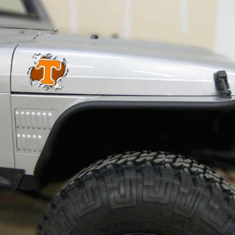 Tennessee Volunteers Ripped Metal Decal