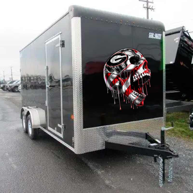Georgia Bulldogs Drip Skull Decal