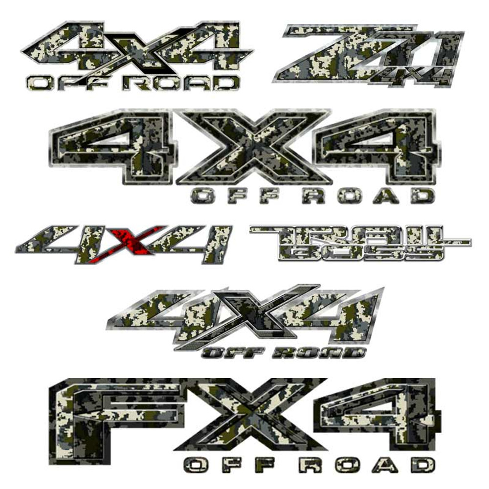 Kuiu Verde Truck 4x4 Z71 Camouflage Decal Set