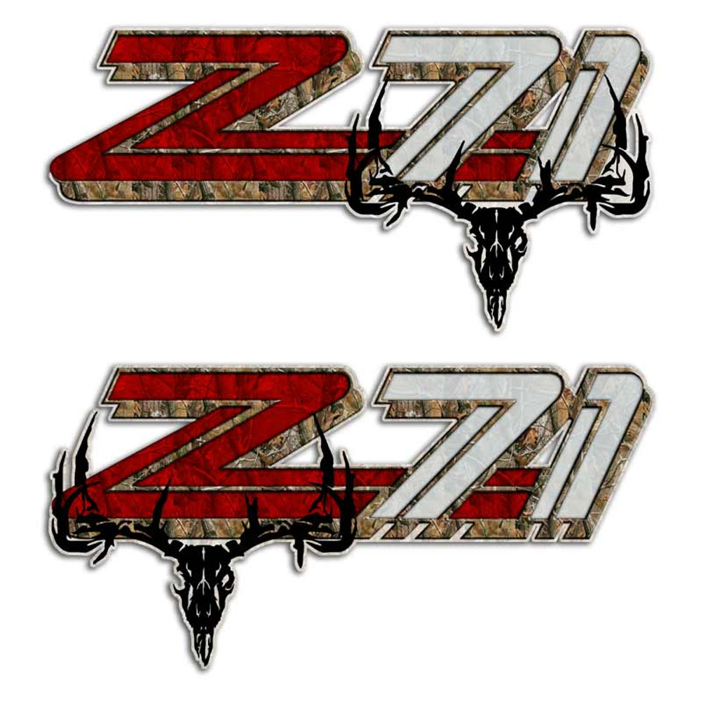 Z71 Camouflage Deer Skull Truck Decal Set