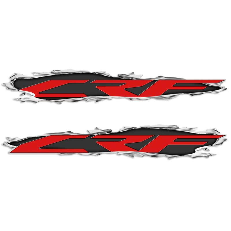 Honda CRF Torn Metal Motocross Decal Set