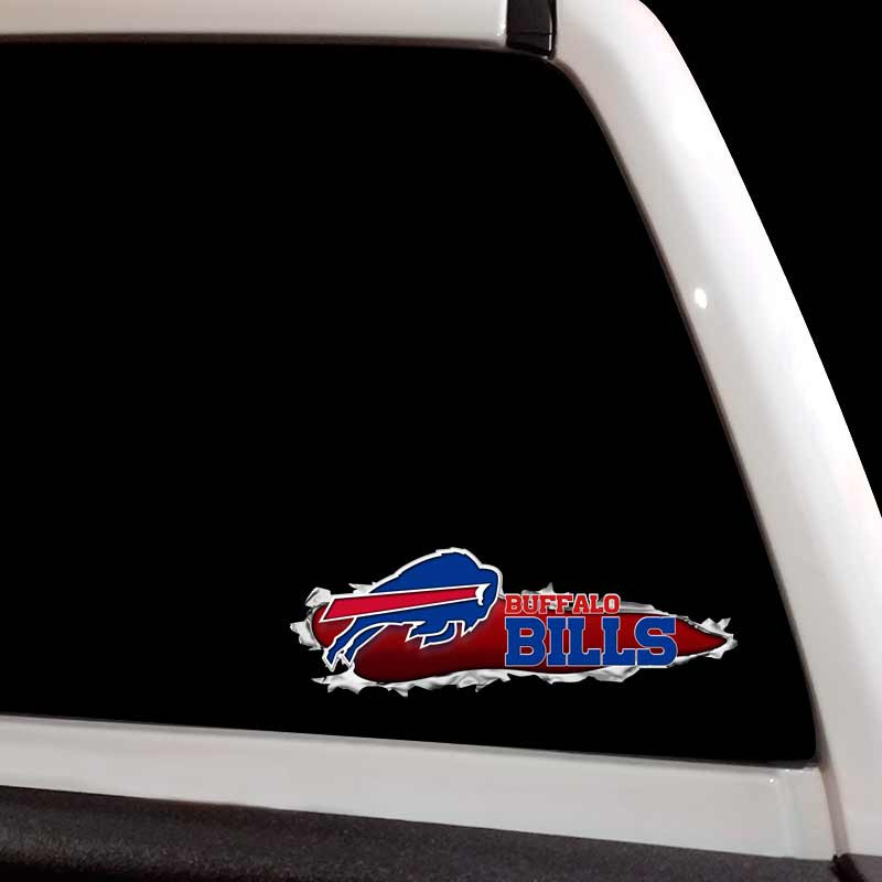 Buffalo Bills Ripped Metal Football Decal